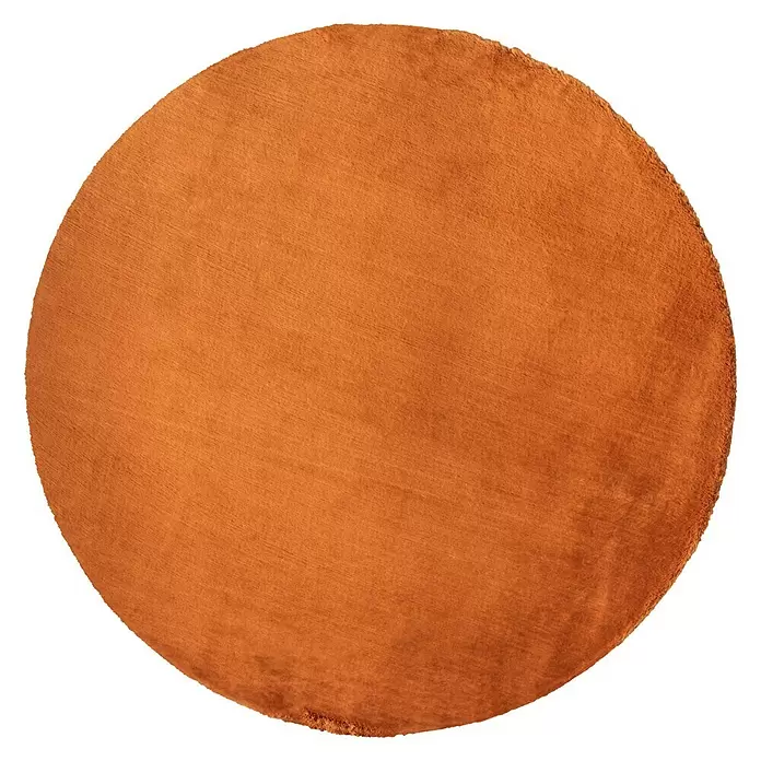 Teppich rund Candy - Camel, Durchmesser: 140 cm, 100 % Polyester - Vorderansicht