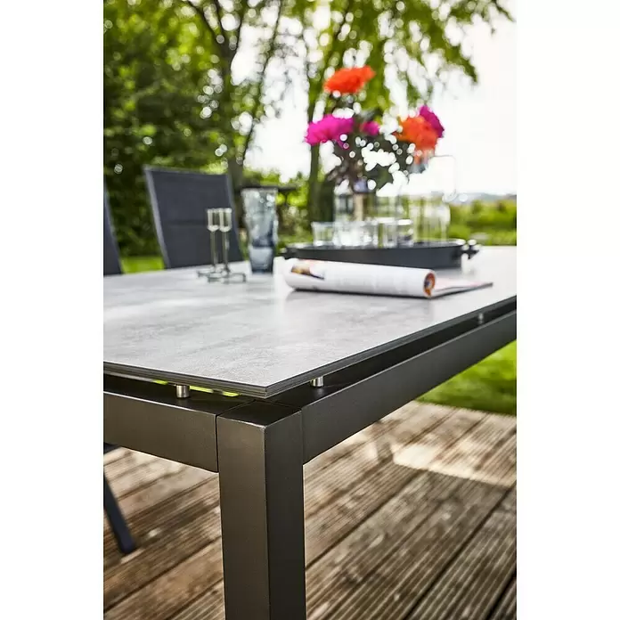 Sunfun Melina Vrtni stol - D x Š x V: 200 x 100 x 74 cm, Visokotlačno prešani laminat (HPL), Crne boje - Detaljan prikaz