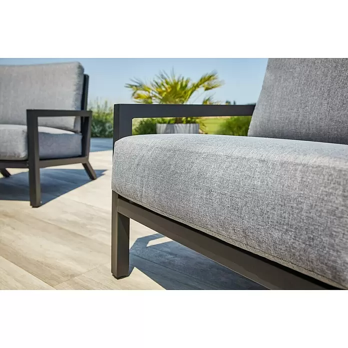 Sunfun Melina Loungesessel - B x T x H: 76,5 x 85 x 76,5 cm, Polyester, Schwarz - Stimmungsaufnahme