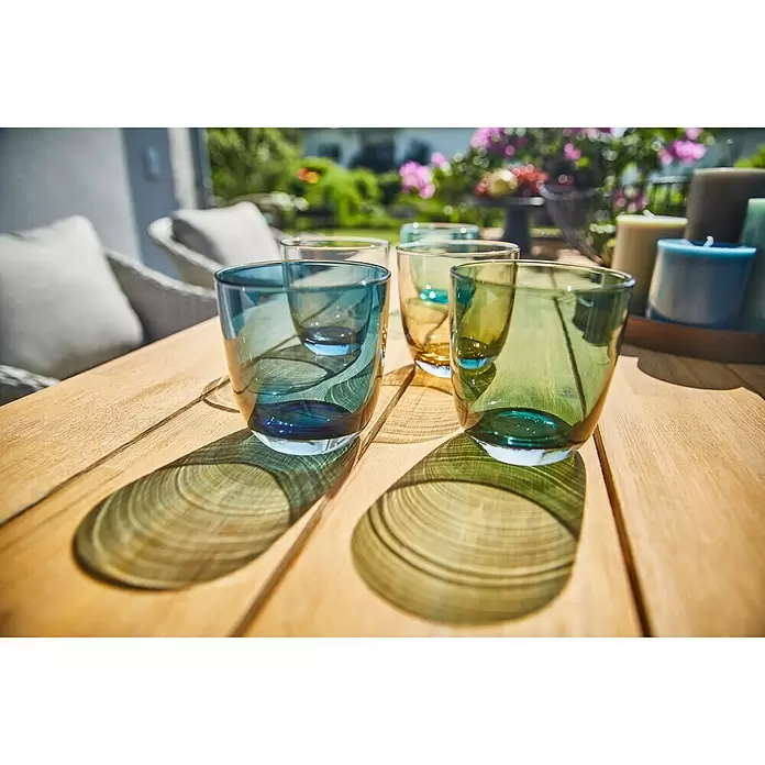 Sunfun Laura Gartentisch - L x B x H: 160 x 90 x 76 cm, Helles Teakholz - Stimmungsaufnahme