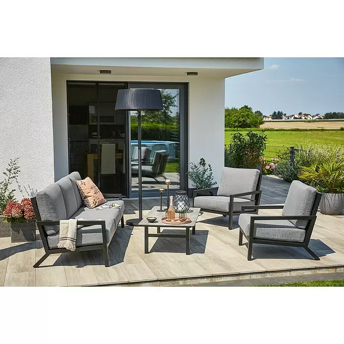 Sunfun Melina Loungetisch - L x B x H: 135 x 67 x 36 cm, Hochdruck-Schichtpressstoff (HPL), Schwarz - Stimmungsaufnahme