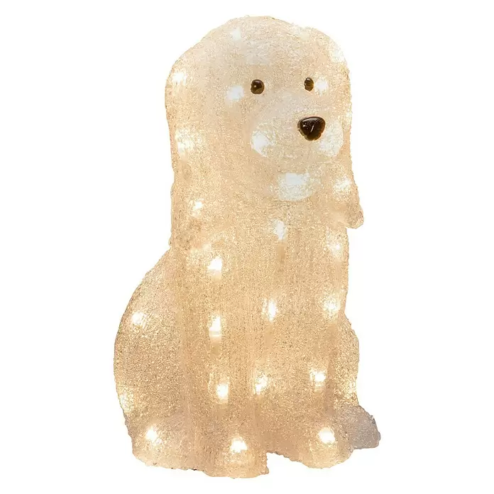 Led-decoratielamp Hond - l x b x h: 26 x 18 x 31 cm, Warm wit, Acrylvezel - Diagonaal zicht