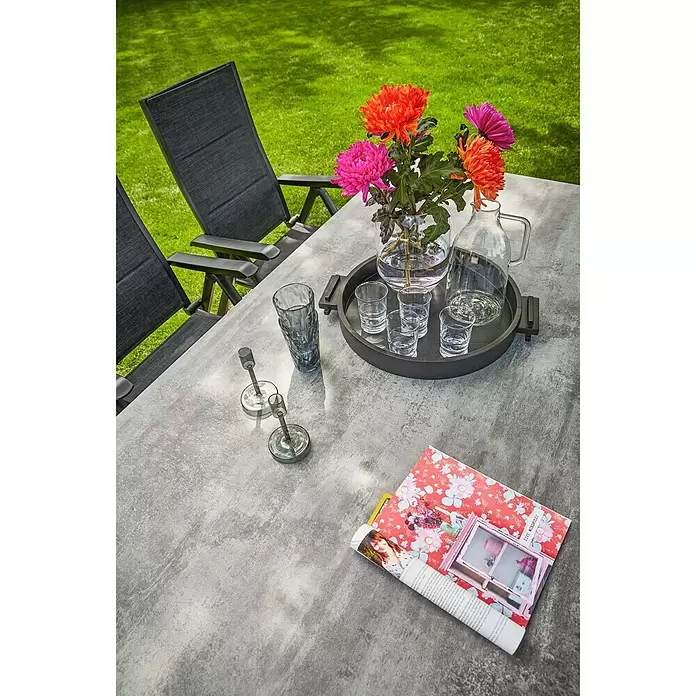 Sunfun Melina Vrtni stol - D x Š x V: 200 x 100 x 74 cm, Visokotlačno prešani laminat (HPL), Crne boje - Detaljan prikaz