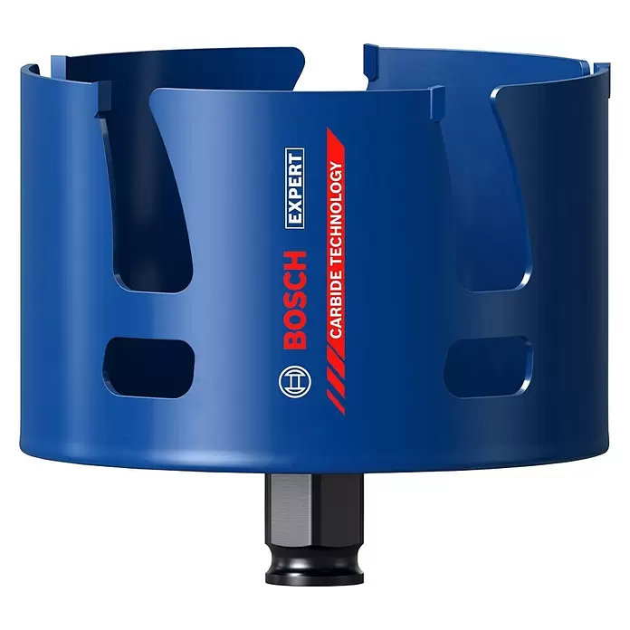 Bosch Professional Expert Sierra de corona Construction Material - Diámetro: 105 mm, Carburo de tungsteno - Vista frontal