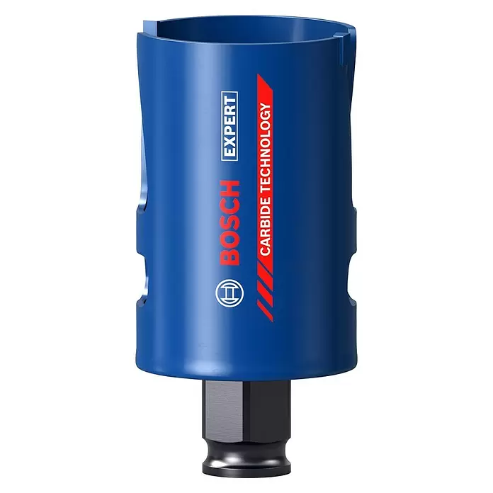 Bosch Professional Expert Sierra de corona Construction Material - Diámetro: 44 mm, Carburo de tungsteno - Vista frontal