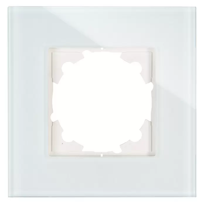 Voltomat Verona Glas-Abdeckrahmen - Weiß/Mint, 1-fach, Glas, Unterputz - Vorderansicht