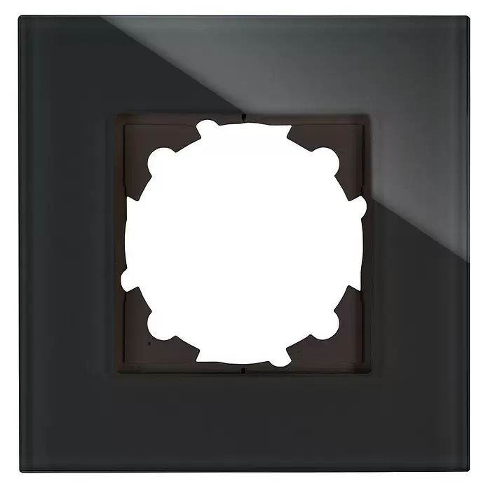 Voltomat Verona Glas-Abdeckrahmen - Schwarz, 1-fach, Glas, Unterputz - Vorderansicht