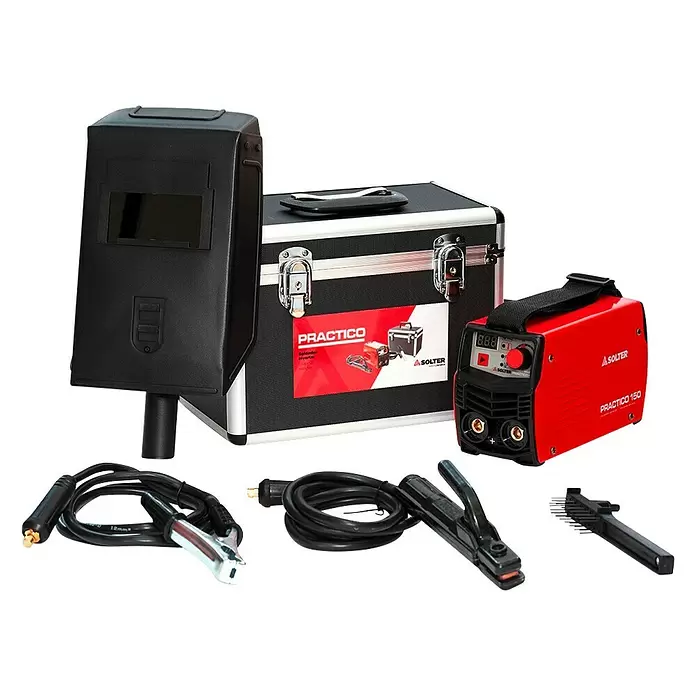 Solter Equipo de soldadura Inverter Practico 150 + pantalla Optimatic 55 - 150 A, Grosor de electrodo: 1,6 - 3,2 mm - Vista angular