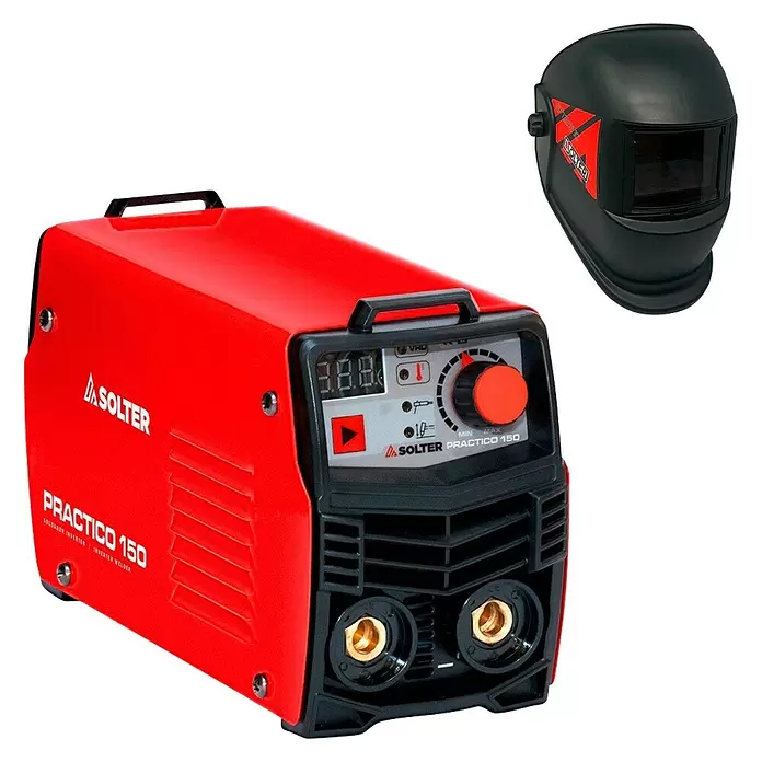 Solter Equipo de soldadura Inverter Practico 150 + pantalla Optimatic 55 - 150 A, Grosor de electrodo: 1,6 - 3,2 mm - Vista angular