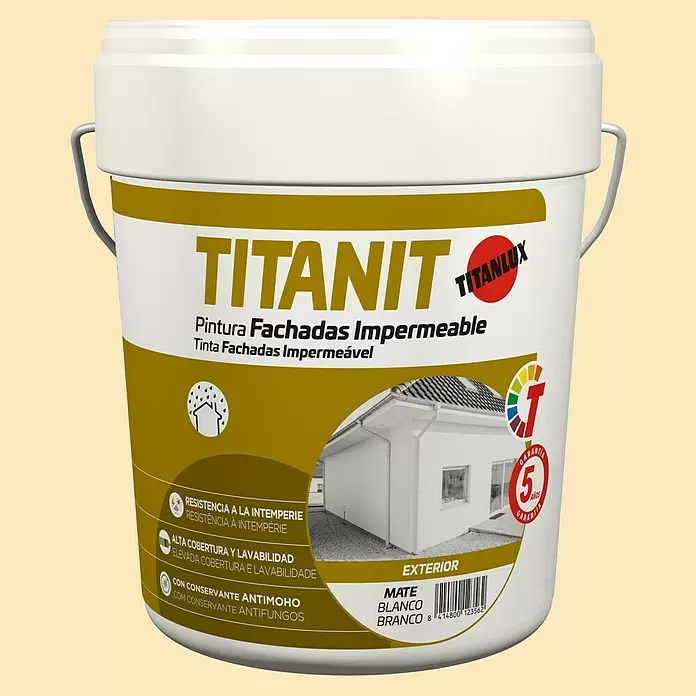 Titan Pintura para fachadas Titanit - Beige, 15 l, Mate - Vista frontal