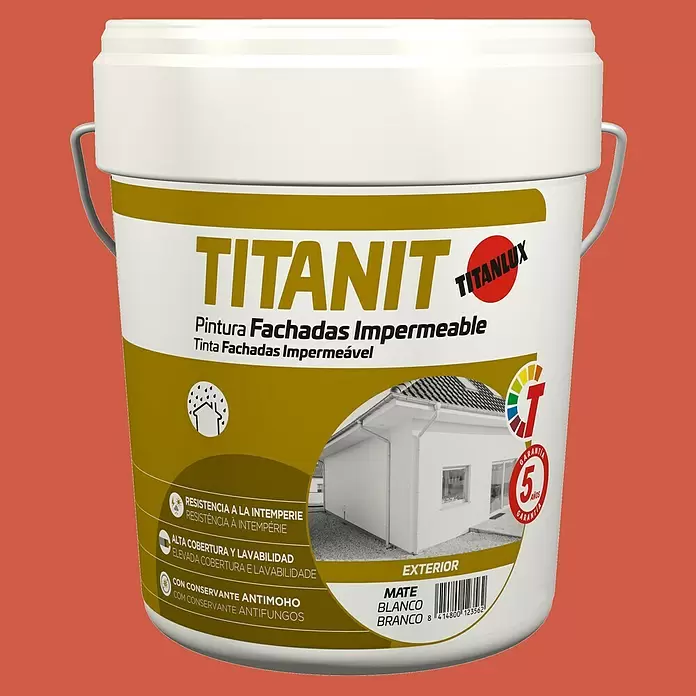 Titan Pintura para fachadas Titanit - Terracota, 15 l, Mate - Vista frontal