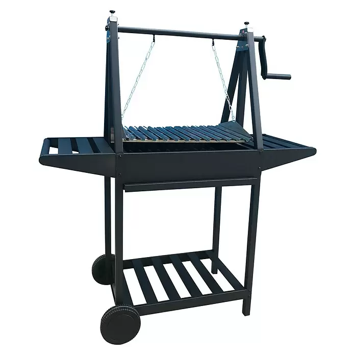 Grillstar Grillwagen Idaho - Schwarz, Hauptgrillfläche: 58,6 x 39,5 cm - Diagonale Ansicht
