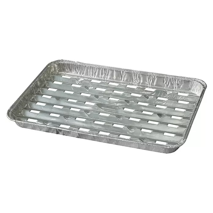 Kingstone Grillschale - L x B x H: 34 x 22,6 x 2,8 cm, Aluminium - Diagonale Ansicht