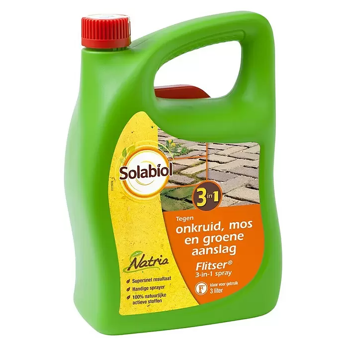 Solabiol Groene aanslagreiniger Flitser 3-in-1 spray - 3 l, Universele onkruidverdelger - Vooraanzicht