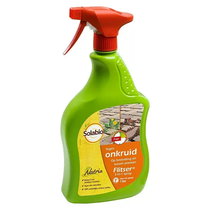 Solabiol Groene aanslagreiniger Flitser 3-in-1 spray - 1 l, Universele onkruidverdelger - Vooraanzicht