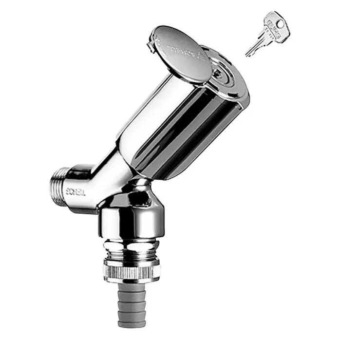Schell Geräteanschlussventil Secur - ½″/¾″, Verchromt, Abschließbar - Diagonale Ansicht