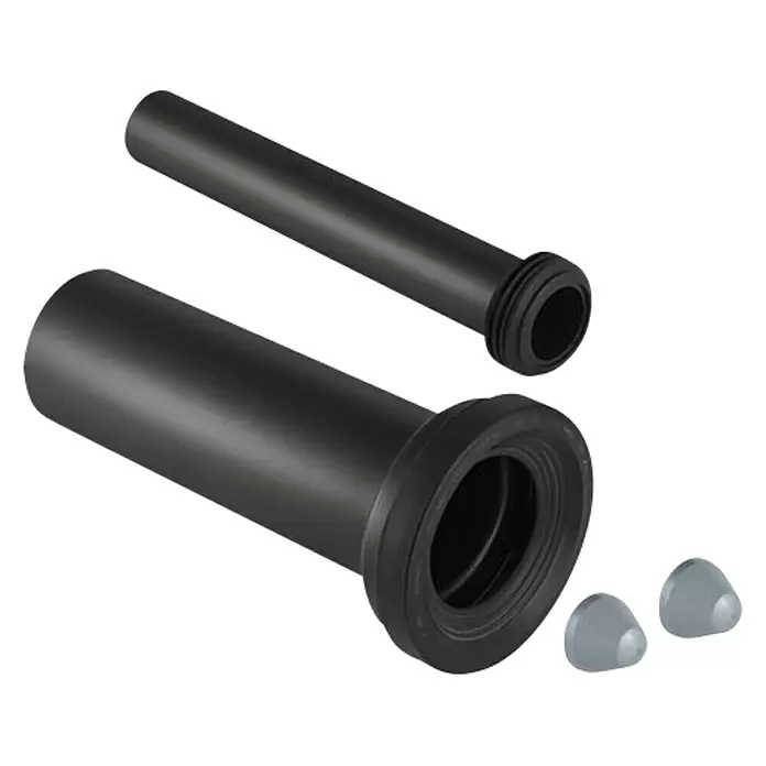 Geberit Anschlussgarnitur - Durchmesser: 110 mm, Schwarz - Diagonale Ansicht