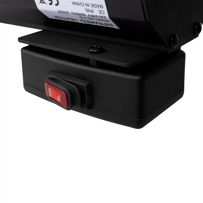 Estufa de cuarzo de pared - 2.000 W, Negro - Primer plano