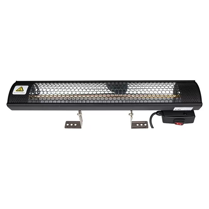 Estufa de cuarzo de pared - 2.000 W, Negro - Vista frontal