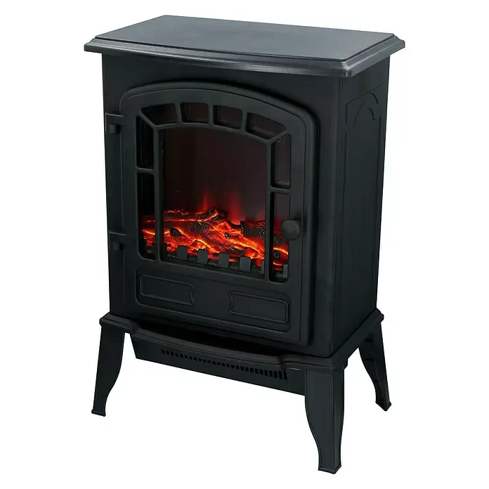 Chimenea eléctrica Torino - Negro, 2.000 W, L x An x Al: 25 x 39 x 56,5 cm - Vista angular