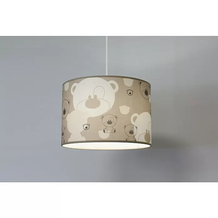 Idp Lampshades Lámpara colgante redonda Nestor - 40 W, Ø x Al: 30 x 20 cm, Taupe, E27 - Producto en uso