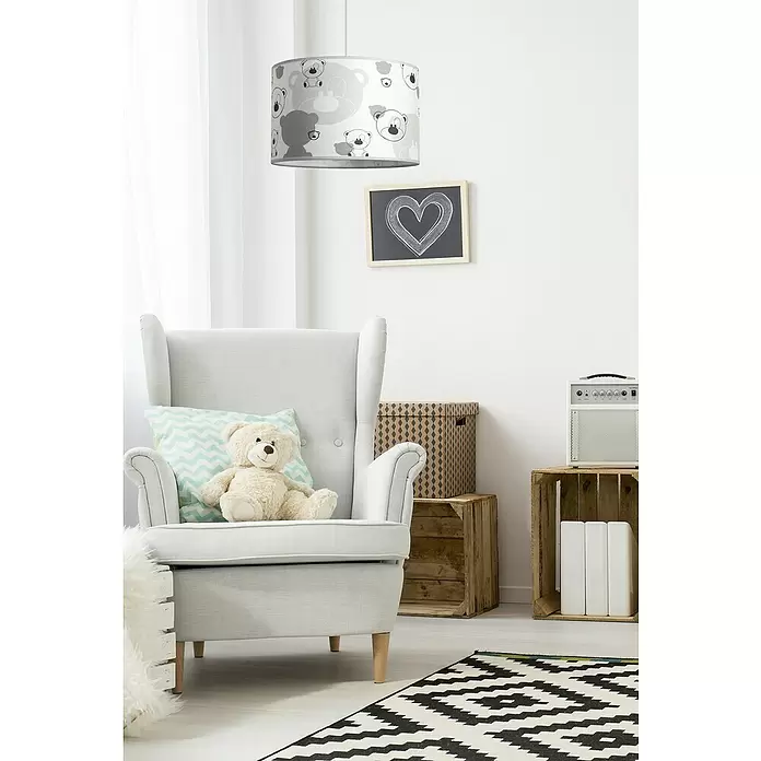 Idp Lampshades Lámpara colgante redonda Nestor - 40 W, Ø x Al: 30 x 20 cm, E27 - Foto ambiente