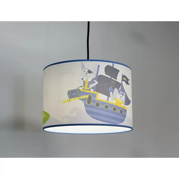 Idp Lampshades Lámpara colgante redonda Piratas - 40 W, Ø x Al: 30 x 20 cm, Azul, E27 - Producto en uso