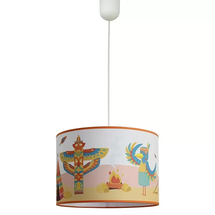 Idp Lampshades Lámpara colgante redonda Indios - 40 W, Ø x Al: 30 x 20 cm, E27 - Vista frontal
