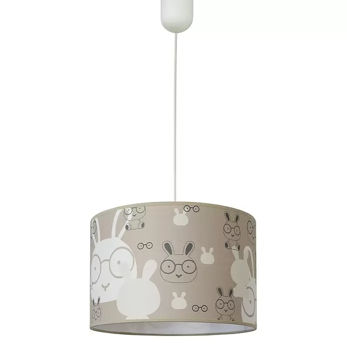 Idp Lampshades Lámpara colgante redonda Bunny - 40 W, Ø x Al: 30 x 20 cm, Taupe, E27 - Vista frontal