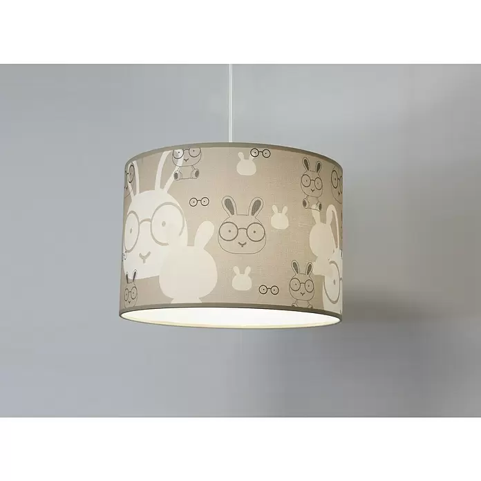 Idp Lampshades Lámpara colgante redonda Bunny - 40 W, Ø x Al: 30 x 20 cm, Taupe, E27 - Producto en uso