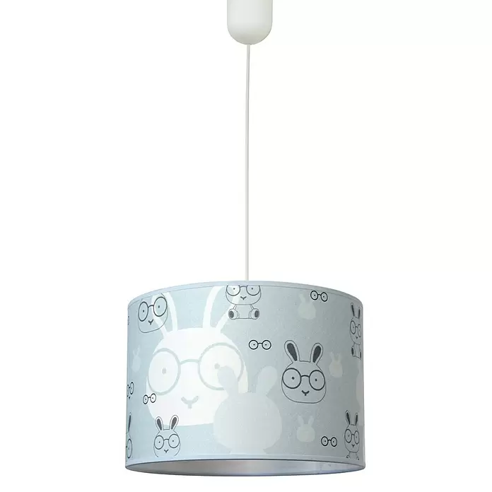 Idp Lampshades Lámpara colgante redonda Bunny - 40 W, Ø x Al: 30 x 20 cm, Azul, E27 - Vista frontal