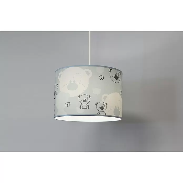 Idp Lampshades Lámpara colgante redonda Nestor - 40 W, Ø x Al: 30 x 20 cm, Azul, E27 - Producto en uso