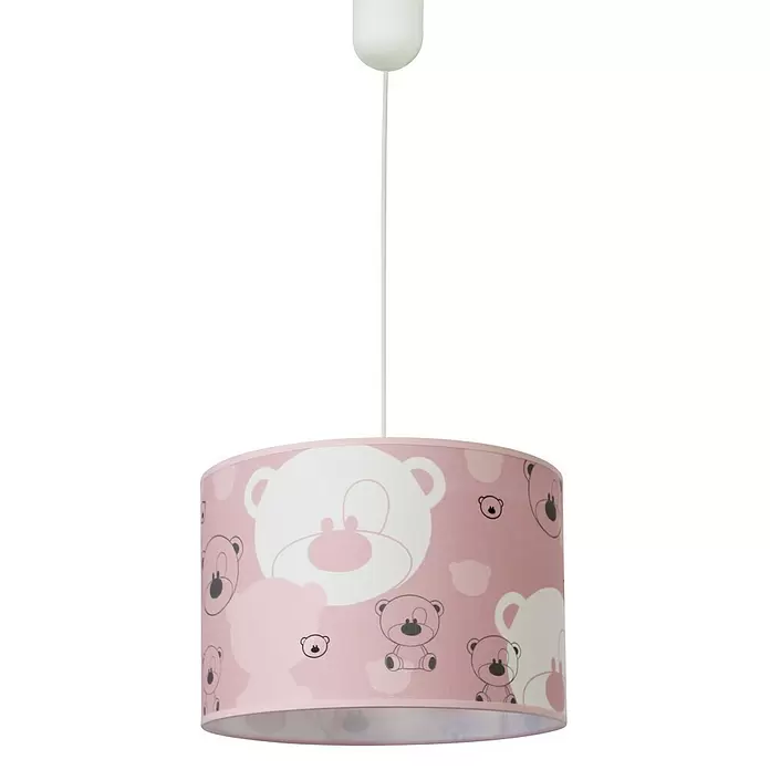 Idp Lampshades Lámpara colgante redonda Nestor - 40 W, Ø x Al: 30 x 20 cm, Rosa, E27 - Vista frontal