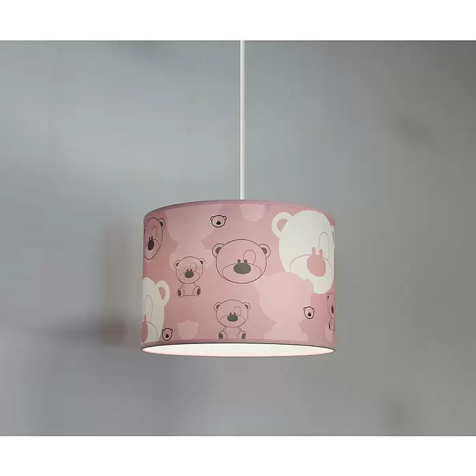 Idp Lampshades Lámpara colgante redonda Nestor - 40 W, Ø x Al: 30 x 20 cm, Rosa, E27 - Producto en uso