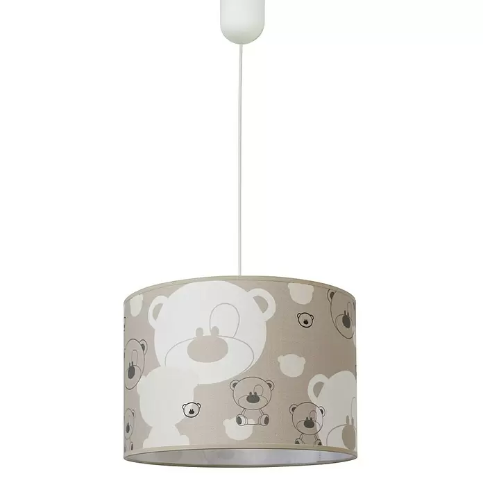 Idp Lampshades Lámpara colgante redonda Nestor - 40 W, Ø x Al: 30 x 20 cm, Taupe, E27 - Vista frontal