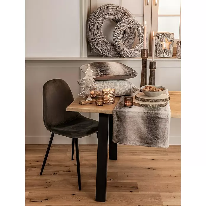 Windlicht Holz - Ø x H: 12 x 12 cm, Holz, Stern - Stimmungsaufnahme