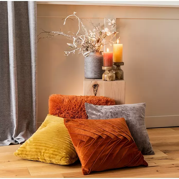 Kissen Alanya - Ocker, 45 x 45 cm, 100 % Polyester - Stimmungsaufnahme