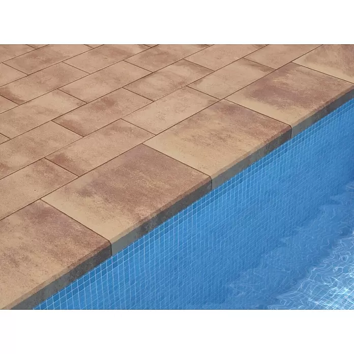 SAS Tessera Beckenrandstein-Set - L x B x S: 50 x 35,5 x 6 cm, Geeignet für: Pools, Material: Beton, Farbe: Bronze - Detailaufnahme