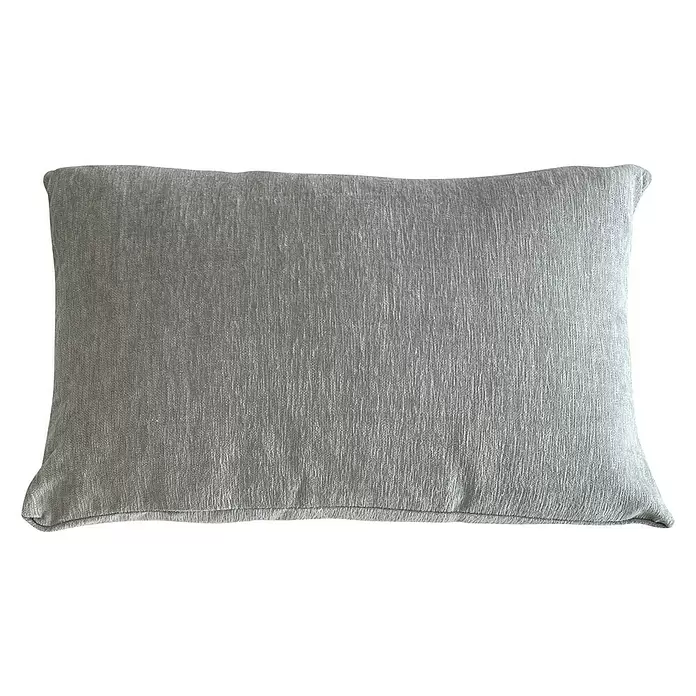 Cojín Chenilla - Plata, 50 x 30 cm, 96 % poliéster, 4 % lino - Vista frontal
