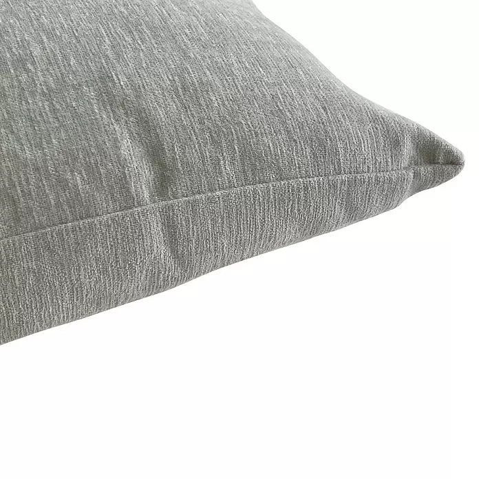 Cojín Chenilla - Plata, 50 x 30 cm, 96 % poliéster, 4 % lino - Primer plano