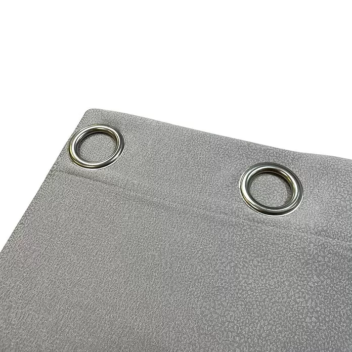 Cortina con ollaos Amelie - An x Al: 140 x 270 cm, 59% poliéster 41% algodón, Plata - Primer plano