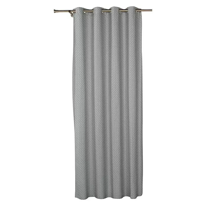Cortina con ollaos Pike - An x Al: 140 x 260 cm, 76% poliéster 24% algodón, Gris - Vista frontal
