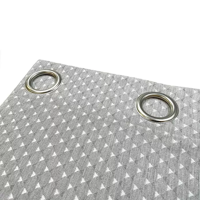 Cortina con ollaos Pike - An x Al: 140 x 260 cm, 76% poliéster 24% algodón, Gris - Primer plano