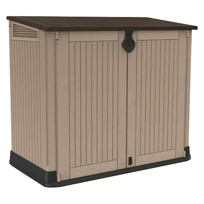 Keter Vrtna kutija za pohranu Store it out Midi - D x Š x V: 71,5 x 132 x 113,5 cm, Smeđe boje, Plastika - Dijagonalni pogled