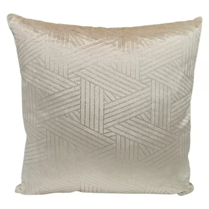 Cojín Visa - Biege/Dorado, 45 x 45 cm, 100% poliéster - Vista frontal
