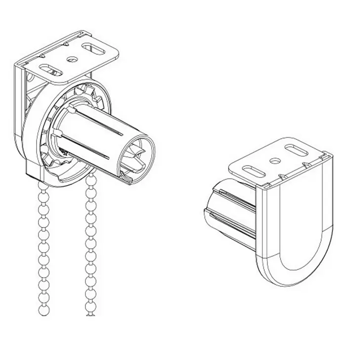 Conjunto de cadena Mecanismo enrollable - Gris, 1 ud. - Dibujo técnico