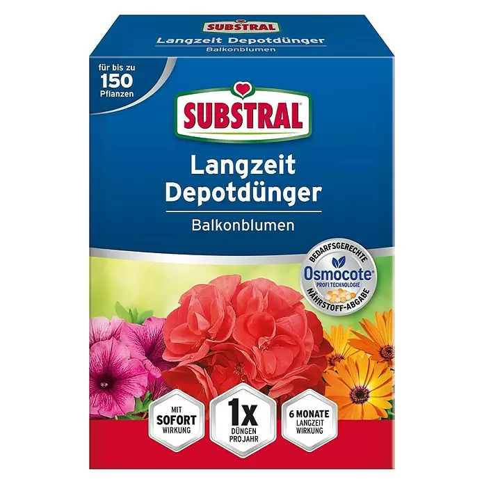 Substral Langzeitdünger Balkonblumen - 1,5 kg, Inhalt ausreichend für ca.: 100 Pflanzen - Vorderansicht