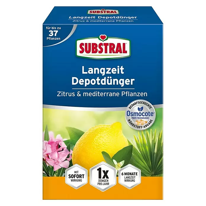 Substral Langzeitdünger Zitrus & mediterrane Pflanzen - 750 g, Inhalt ausreichend für ca.: 37 Pflanzen - Vorderansicht