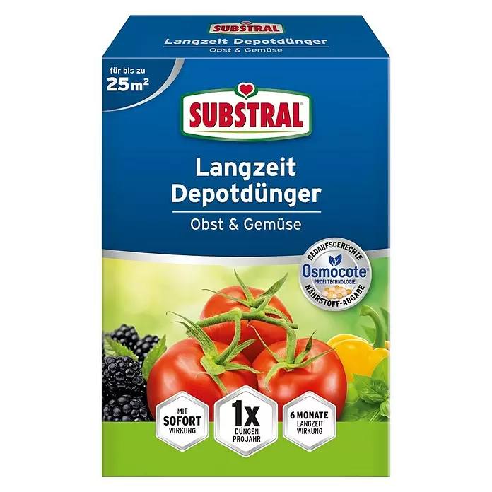 Substral Langzeitdünger Obst & Gemüse - 750 g, Inhalt ausreichend für ca.: 25 m² - Vorderansicht
