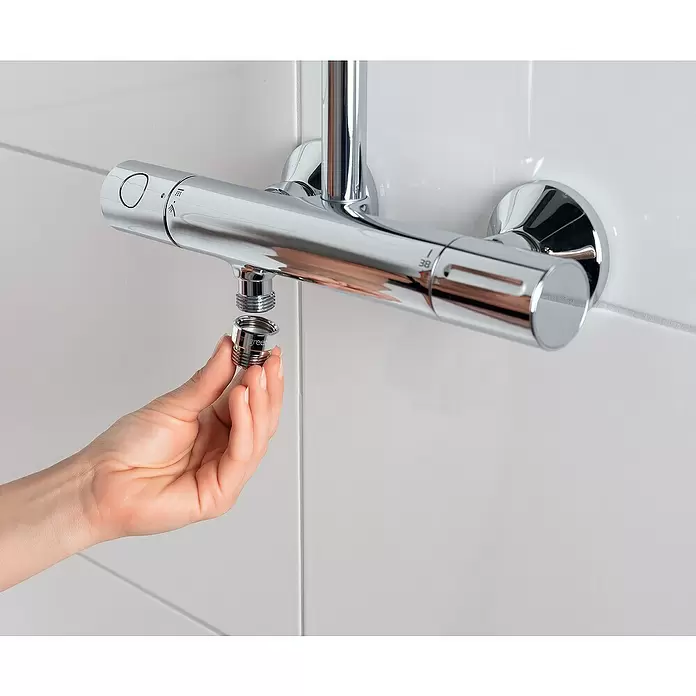 Puregreen Wassersparverschraubung - Geeignet für: Brausearmaturen, Chrom - Detailaufnahme